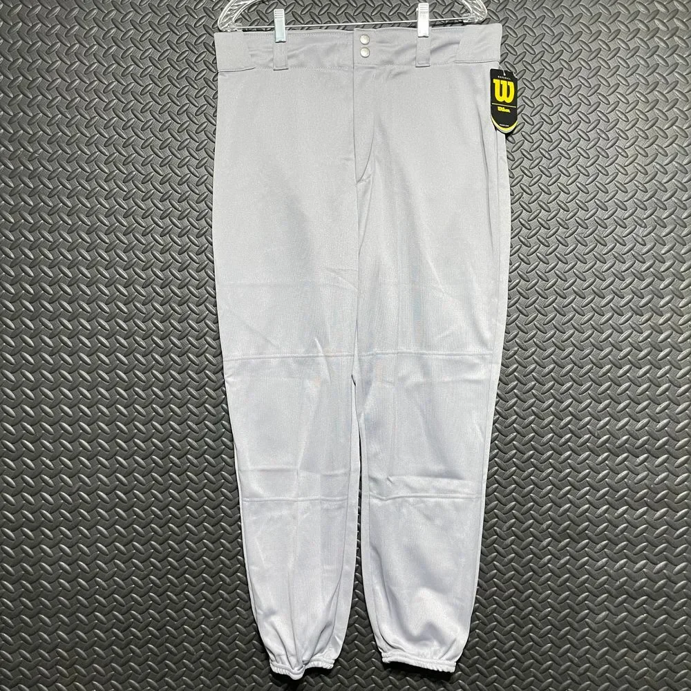 NWT Wilson Gray Baseball Classic Athletic Wear Elastic‎ Bottom Men's Size Large